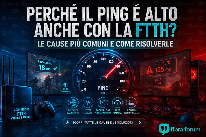 Perché il ping è alto anche con la FTTH? Le cause più comuni e come risolverle | fibra.forum
