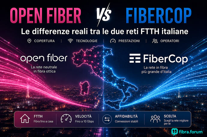 Open Fiber o FiberCop? Le differenze reali tra le due reti FTTH italiane | fibra.forum