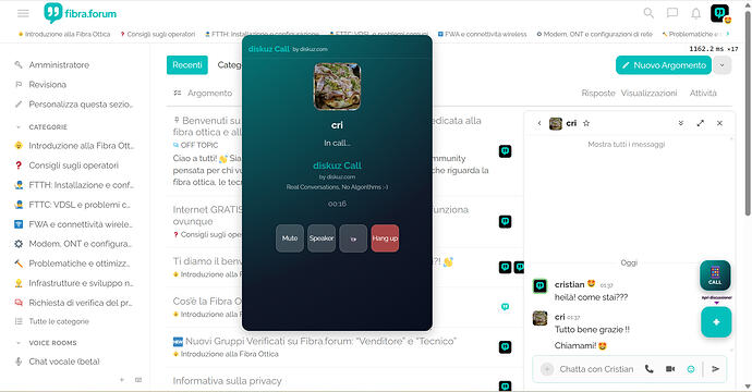 📞 diskuz Call: chiamate vocali e video nel forum fibra.forum Discourse Forum Powered