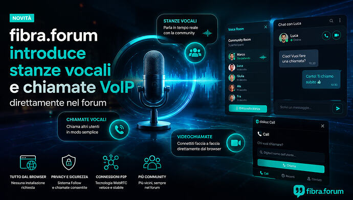 🎙️ fibra.forum introduce stanze vocali e chiamate VoIP direttamente nel forum | fibra.forum